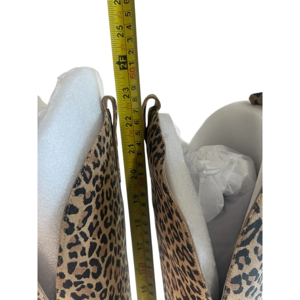 Gianni Bini COLBBIYE Leopard Boots SZ 8.5 Leather Over the Knee New in box
